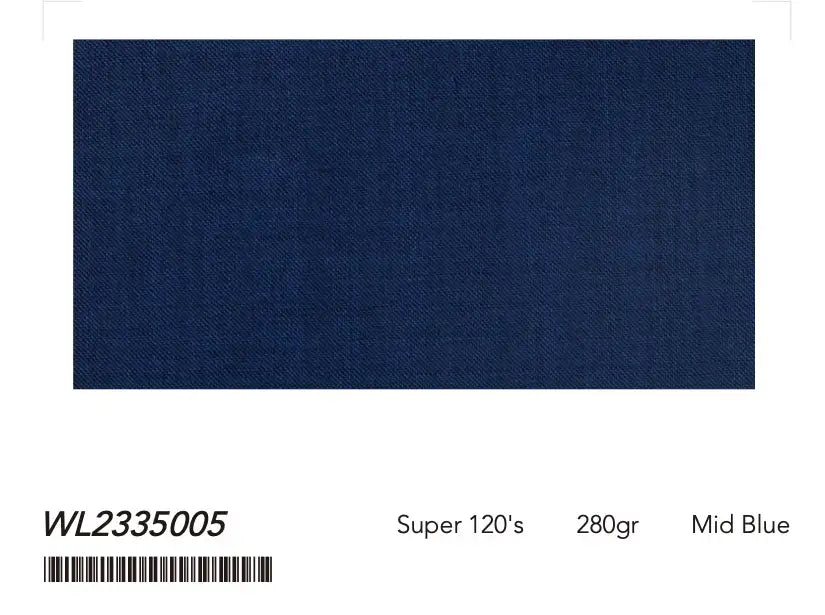 Mid Blue Textured Super 120’s Wool 2-Piece Suit – 280g Modern Tailoring