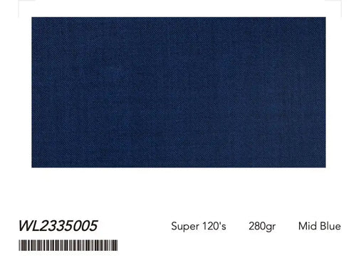 Mid Blue Textured Super 120’s Wool 2-Piece Suit – 280g Modern Tailoring